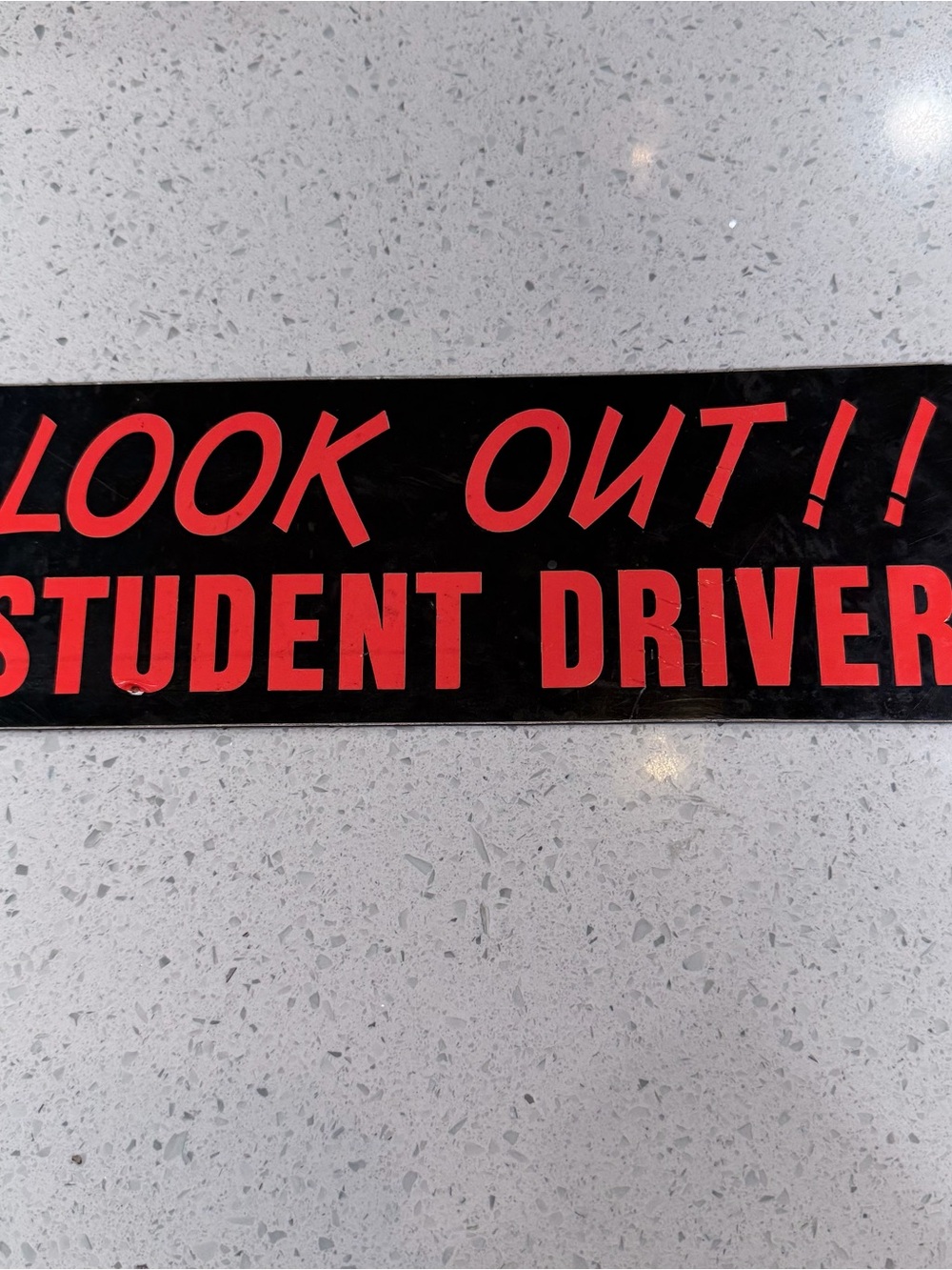 Look Out!! Student Driver Wall Art Print - Black and Red